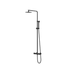 IVY Bond opbouw regendoucheset - 30cm slim hoofddouche - staafhanddouche - mat zwart ped