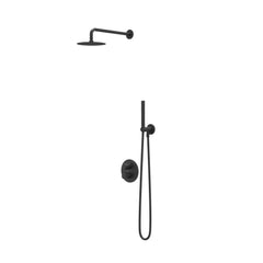 IVY Bond inbouw regendoucheset 2-weg - 30cm plafondbuis - 30cm medium hoofddouche rond - glijstang - 3-standen handdouche - mat zwart ped