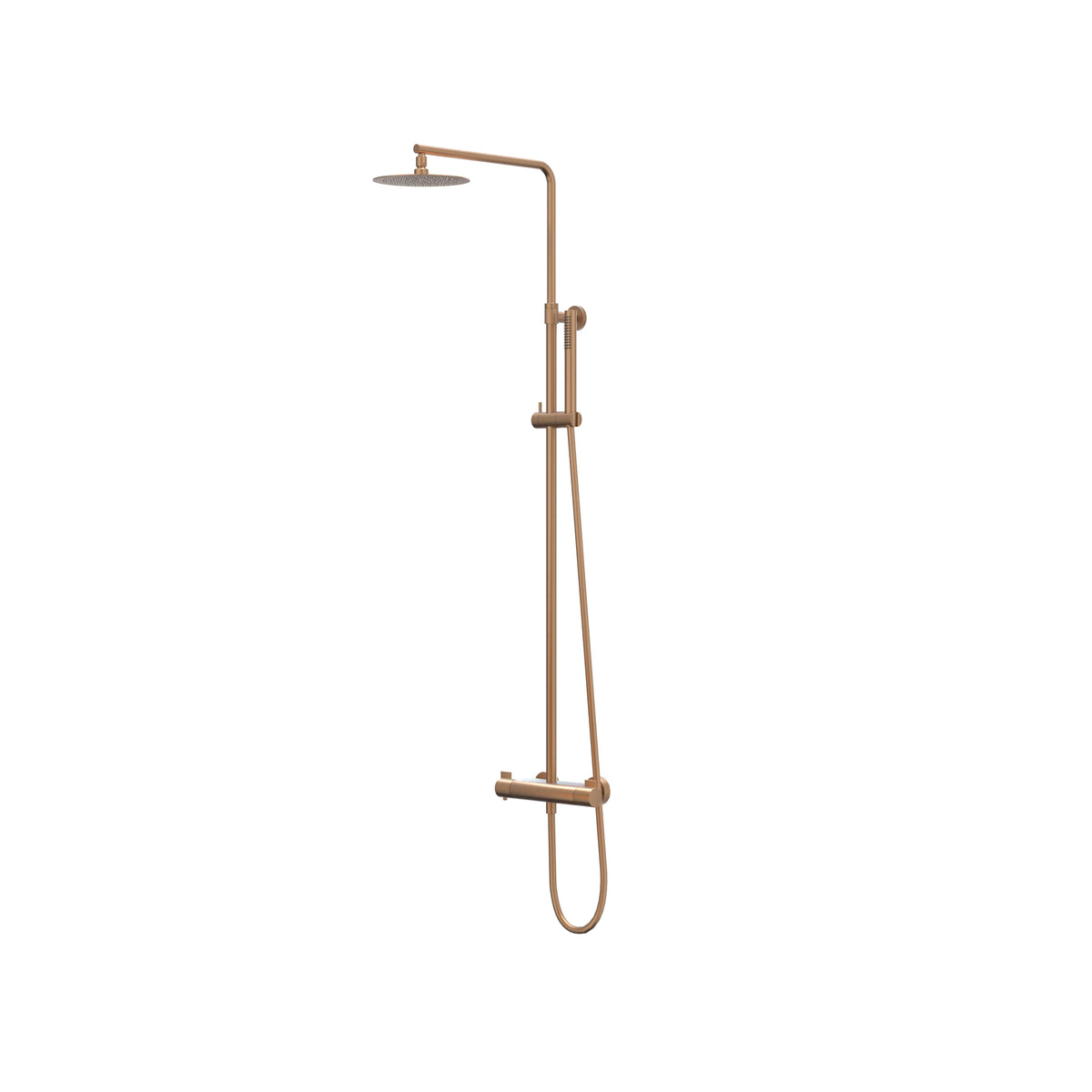 IVY Pact opbouw regendoucheset - 25cm medium hoofddouche - satin spray handdouche - geborsteld mat koper pvd