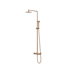 IVY Pact opbouw regendoucheset - 25cm medium hoofddouche - 3-standen handdouche - geborsteld mat koper pvd