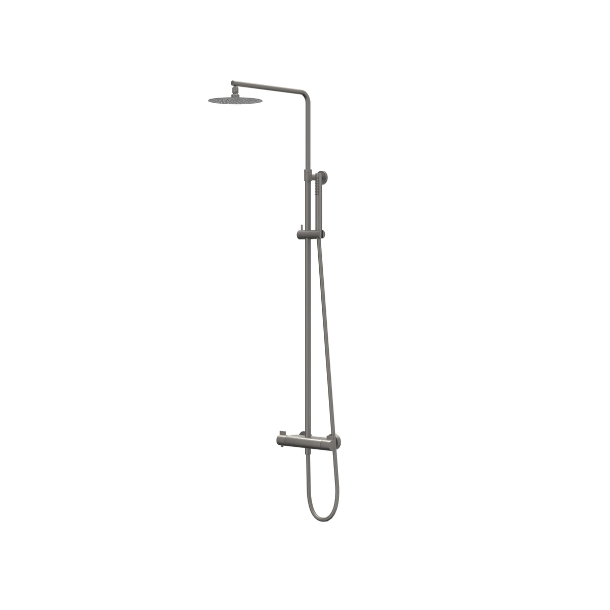 IVY Pact opbouw regendoucheset - 25cm medium hoofddouche - staafhanddouche - geborsteld metal black pvd
