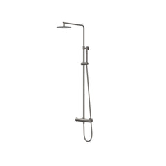 IVY Pact opbouw regendoucheset - 20cm medium hoofddouche - satin spray handdouche - geborsteld metal black pvd
