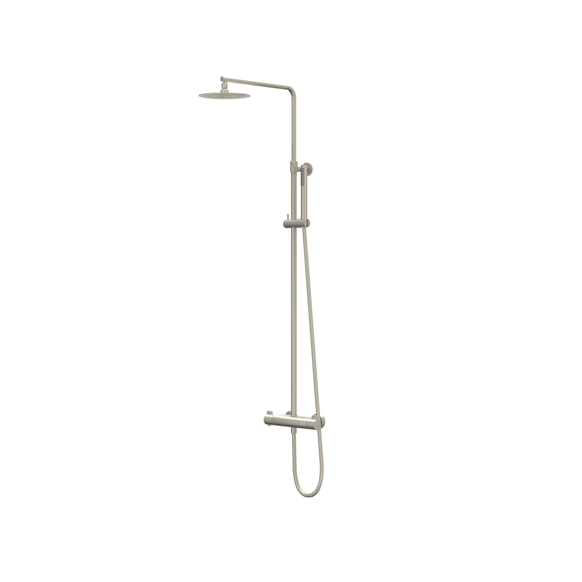 IVY Pact opbouw regendoucheset - 20cm medium hoofddouche - 3-standen handdouche - geborsteld nickel pvd