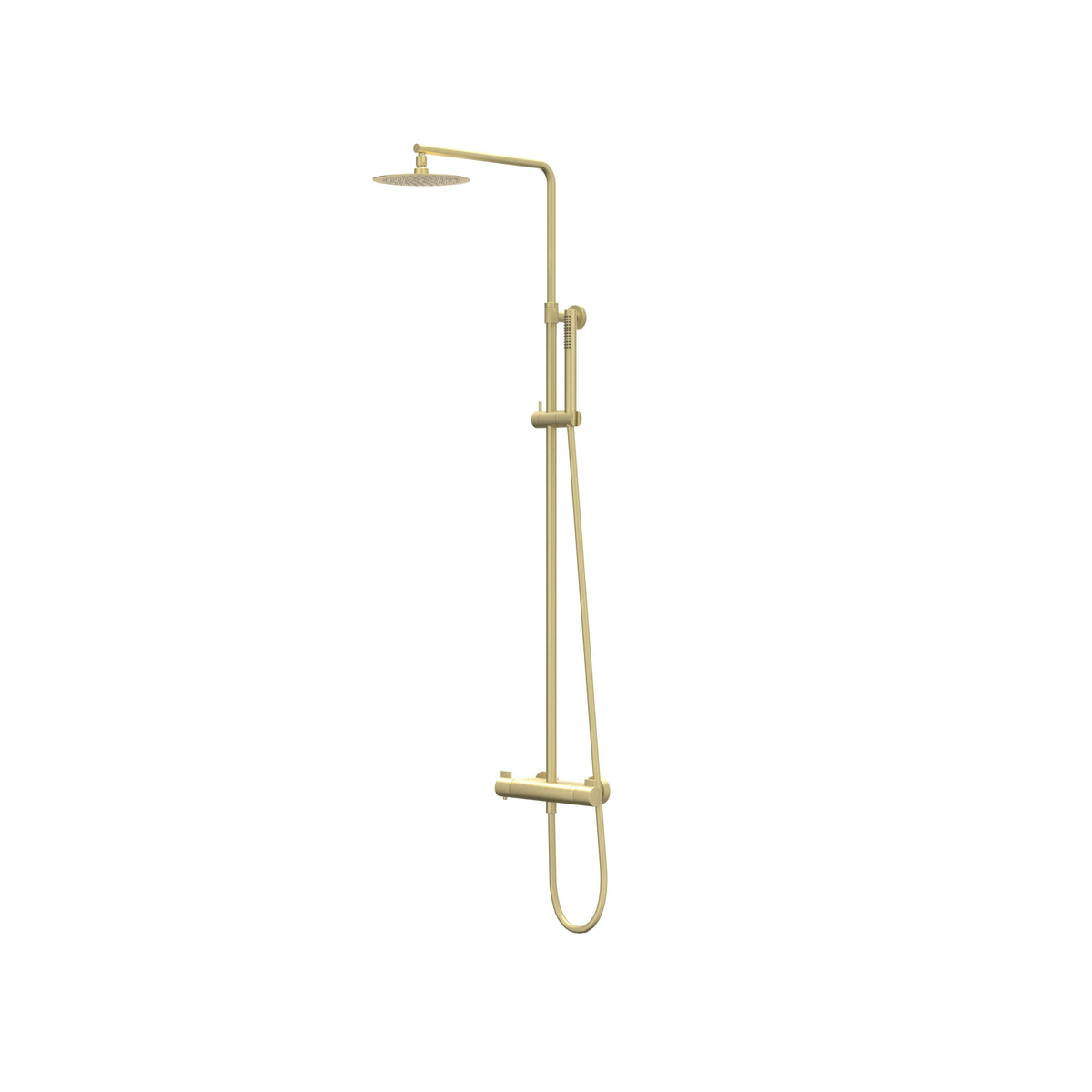 IVY Pact opbouw regendoucheset - 25cm slim hoofddouche - staafhanddouche - geborsteld mat goud pvd