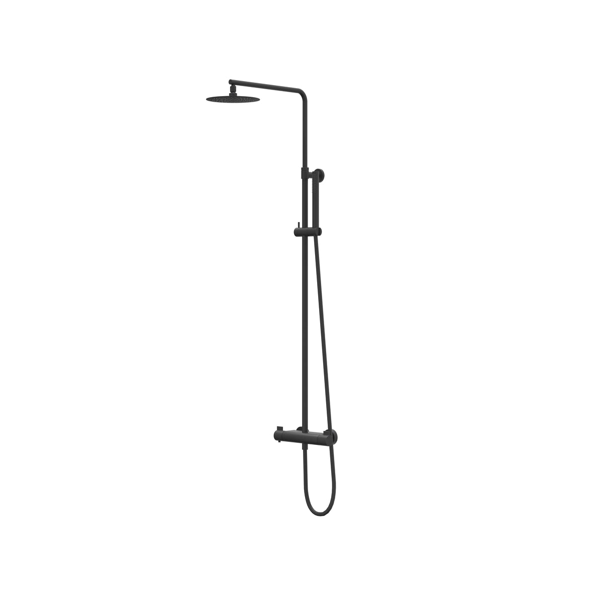 IVY Pact opbouw regendoucheset - 20cm medium hoofddouche - satin spray handdouche - mat zwart ped