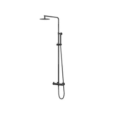IVY Pact opbouw regendoucheset - 25cm slim hoofddouche - staafhanddouche - zwart chroom pvd