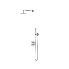 IVY Pact inbouw regendoucheset 2-weg - 15cm plafondbuis - 20cm slim hoofddouche rond - wandhouder - staafhanddouche - chroom