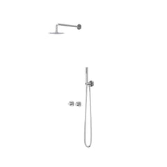 IVY Pact inbouw regendoucheset symmetry 2-weg - 40cm wandarm - 20cm slim hoofddouche - glijstang - satin spray handdouche - chroom