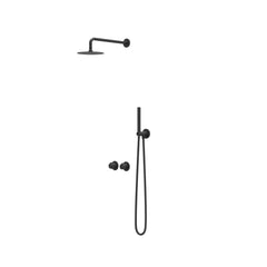 IVY Pact inbouw regendoucheset symmetry 2-weg - 30cm plafondbuis - 25cm slim hoofddouche - glijstang - staafhanddouche - mat zwart ped