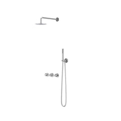 IVY Pact inbouw regendoucheset symmetry 2 stopkranen - 40cm wandarm - 30cm slim hoofddouche - glijstang - staafhanddouche - chroom