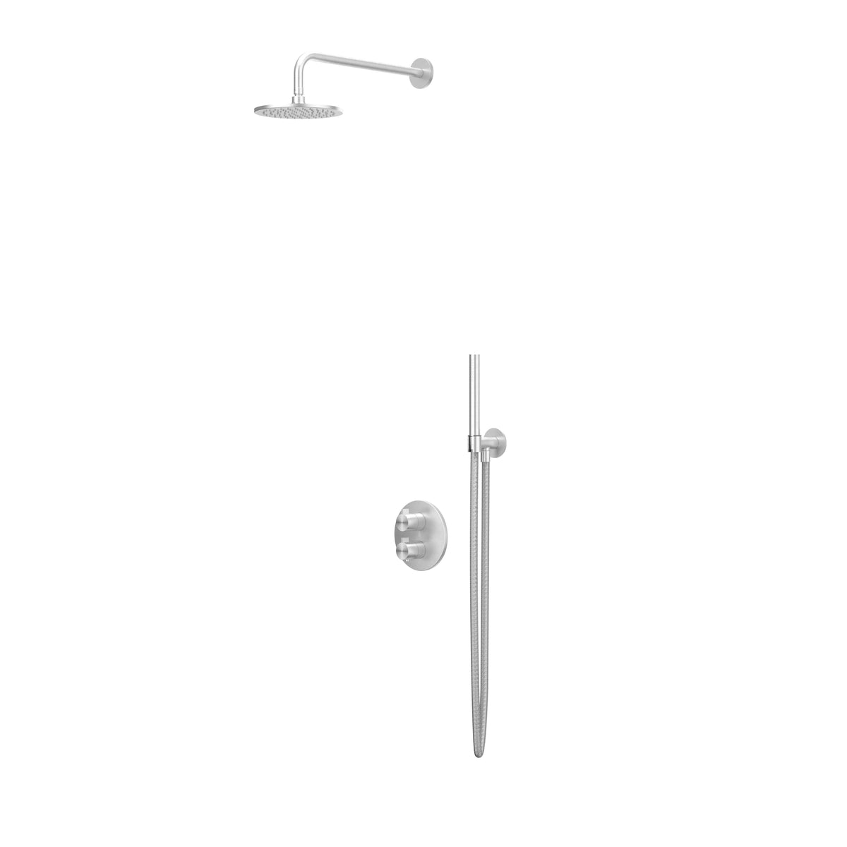 IVY Tribe inbouw regendoucheset 2-weg - 30cm plafondbuis - 20cm medium hoofddouche rond - glijstang - staafhanddouche - rvs316 geborsteld