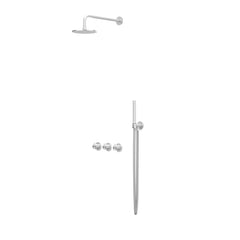 IVY Tribe inbouw regendoucheset symmetry 2 stopkranen - 30cm plafondbuis - 25cm medium hoofddouche - wandhouder - staafhanddouche - rvs316 geborsteld