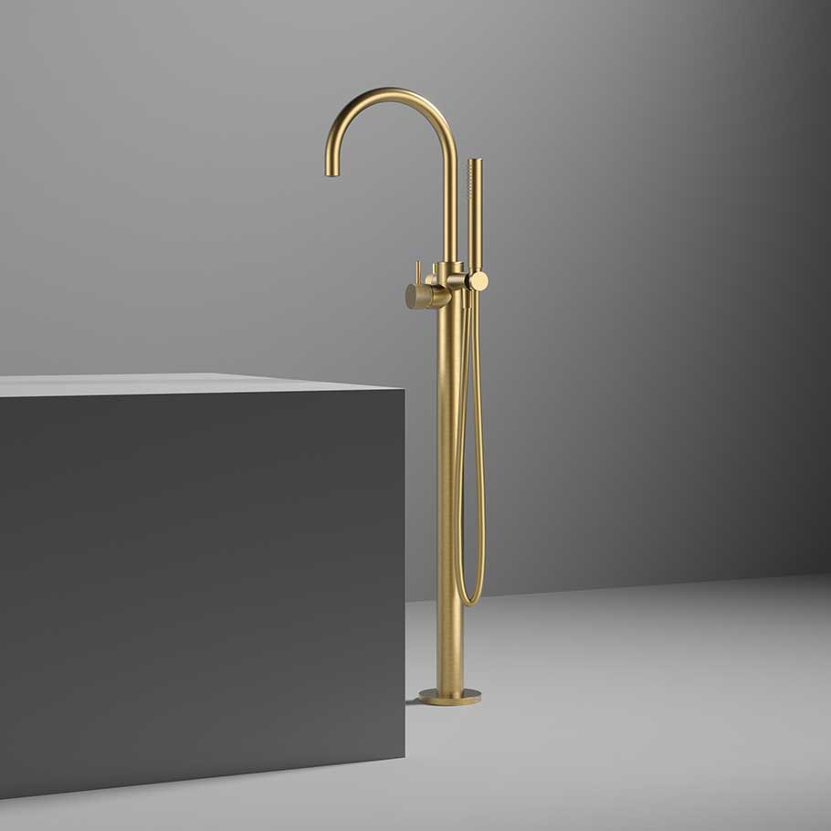 Hotbath Cobber X CX177EXT afbouwdeel voor vrijstaande badkraan - Geborsteld Koper PVD