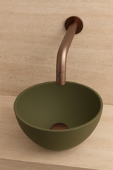 Arqua Olivia Waskom - 22x22cm - rond - opbouw - mat groen