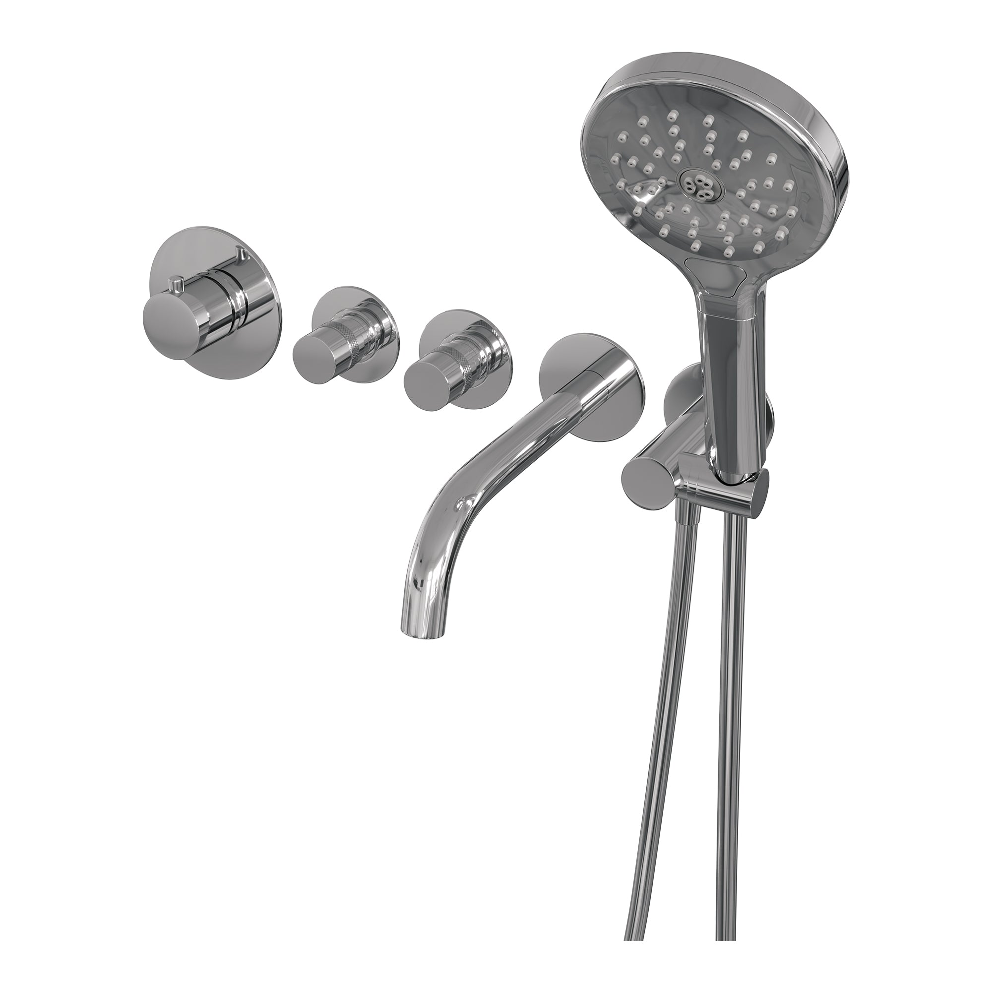 Brauer Copper Edition inbouw badthermostaat met uitloop - 3-standen handdouche - Geborsteld Koper PVD -  5-GK-023