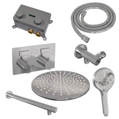 Brauer Edition inbouw doucheset - ronde handdouche - 30cm hoofdouche - rechte wandarm - wandsteun - chroom