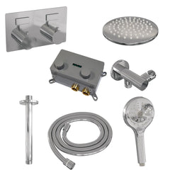 Brauer Edition inbouw doucheset - ronde handdouche - 20cm hoofdouche - plafondbuis - wandsteun - chroom
