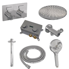 Brauer Edition inbouw doucheset - ronde handdouche - 30cm hoofdouche - plafondbuis - wandsteun - chroom