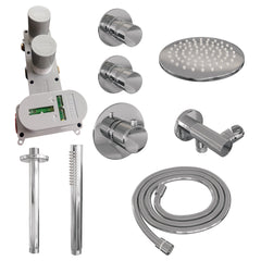 Brauer Edition thermostatische inbouw doucheset - chroom - hoofddouche 20cm - plafondsteun - staafhanddouche