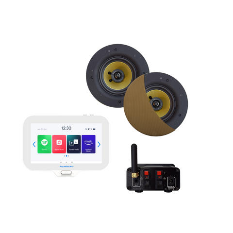 N-JOY CONNECT BADKAMERRADIO,  CONTROLLER (IPX7) + WAND LADER + RUMBA SPEAKERSET (BRONZE) BLUETOOTH / 30 WATT / 230V/12V