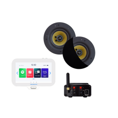 N-JOY CONNECT BADKAMERRADIO,  CONTROLLER (IPX7) + WAND LADER + RUMBA SPEAKERSET ZWART + BLUETOOTH VERSTERKER / 30 WATT / 230V/12V