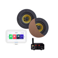 N-JOY CONNECT BADKAMERRADIO,  CONTROLLER (IPX7) + WAND LADER + SAMBA SPEAKERSET (BRUSHED RED GOLD) BLUETOOTH / 50 WATT / 230V/12V