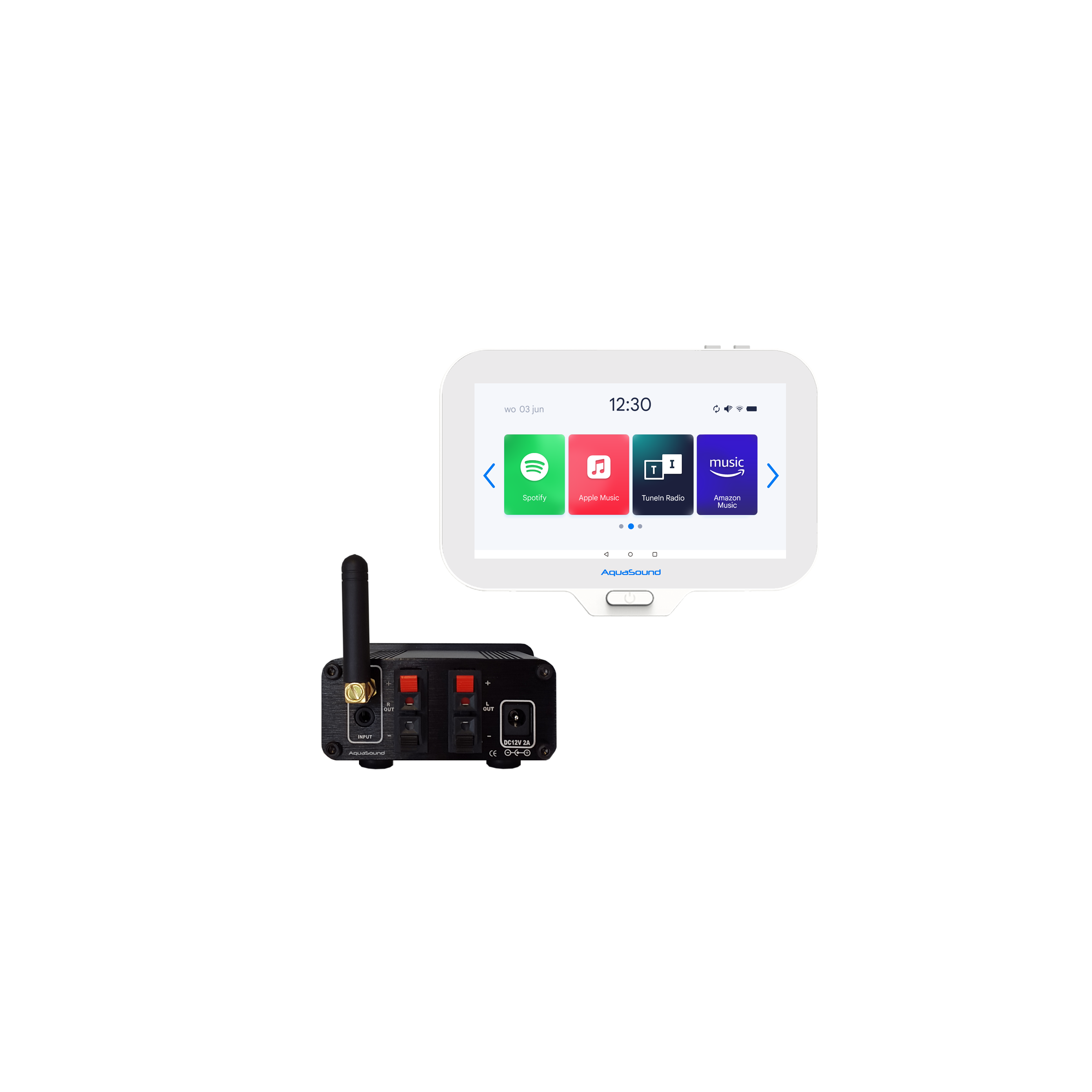 N-JOY CONNECT BADKAMERRADIO,  CONTROLLER (IPX7) + WAND LADER + BLUETOOTH VERSTERKER / 50 WATT / 230V/12V