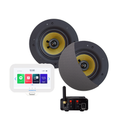 N-JOY CONNECT BADKAMERRADIO,  CONTROLLER (IPX7) + WAND LADER + ZUMBA SPEAKERSET (MAT CHROOM)  BLUETOOTH / 70 WATT / 230V/24V