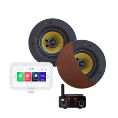 N-JOY CONNECT BADKAMERRADIO,  CONTROLLER (IPX7) + WAND LADER + ZUMBA SPEAKERSET (BRUSHED COPPER) BLUETOOTH / 70 WATT / 230V/24V