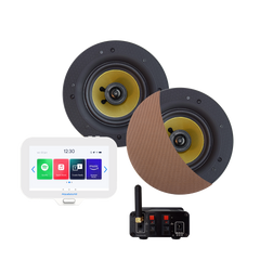 N-JOY CONNECT BADKAMERRADIO,  CONTROLLER (IPX7) + WAND LADER + ZUMBA SPEAKERSET (BRUSHED RED GOLD) BLUETOOTH / 70 WATT / 230V/24V