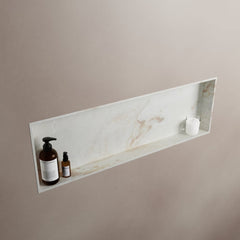 MONDIAZ EASY Nis 89,5x29,5cm in solid surface kleur Frappe. 1 vak  geschikt voor in- of opbouw