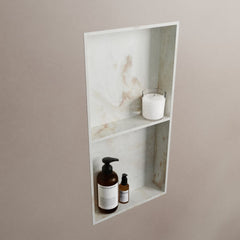 MONDIAZ EASY Nis 59,5x29,5cm in solid surface kleur Frappe. 2 vakken geschikt voor in- of opbouw