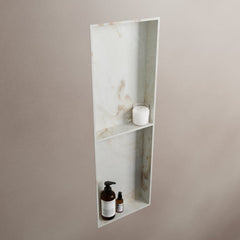 MONDIAZ EASY Nis 59,5x29,5cm in solid surface kleur Frappe. 3 vakken  geschikt voor in- of opbouw