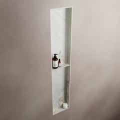 MONDIAZ EASY Nis 89,5x29,5cm in solid surface kleur Frappe. 2 vakken geschikt voor in- of opbouw