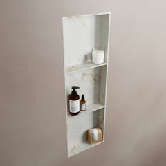 MONDIAZ EASY Nis 89,5x29,5cm in solid surface kleur Frappe. 3 vakken  geschikt voor in- of opbouw