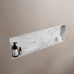 MONDIAZ EASY Nis 89,5x29,5cm in solid surface kleur Glace. 1 vak  geschikt voor in- of opbouw