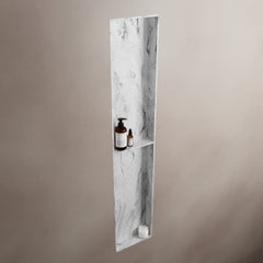 MONDIAZ EASY Nis 89,5x29,5cm in solid surface kleur Glace. 2 vakken geschikt voor in- of opbouw