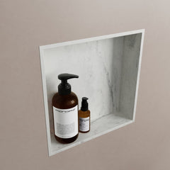 MONDIAZ EASY Nis 29,5x29,5cm in solid surface kleur Opalo. 1 vak  geschikt voor in- of opbouw
