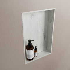 MONDIAZ EASY Nis 44,5x29,5cm in solid surface kleur Opalo. 1 vak  geschikt voor in- of opbouw