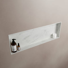 MONDIAZ EASY Nis 89,5x29,5cm in solid surface kleur Opalo. 1 vak  geschikt voor in- of opbouw