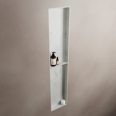 MONDIAZ EASY Nis 89,5x29,5cm in solid surface kleur Opalo. 2 vakken geschikt voor in- of opbouw