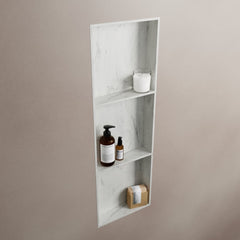 MONDIAZ EASY Nis 89,5x29,5cm in solid surface kleur Opalo. 3 vakken  geschikt voor in- of opbouw