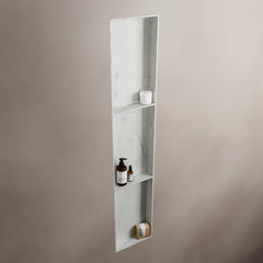 MONDIAZ EASY Nis 149,5x29,5cm in solid surface kleur Opalo. 3 vakken  geschikt voor in- of opbouw