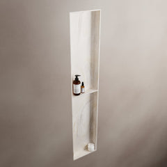 MONDIAZ EASY Nis 89,5x29,5cm in solid surface kleur Ostra. 2 vakken geschikt voor in- of opbouw