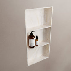 MONDIAZ EASY Nis 149,5x29,5cm in solid surface kleur Ostra. 2 vakken geschikt voor in- of opbouw