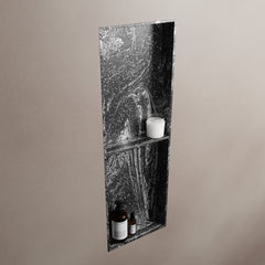 MONDIAZ EASY Niche 59.5x29.5cm in solid surface Lava colour. 3 compartments suitable for recess or surface mounting