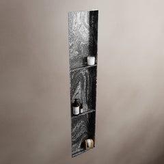 MONDIAZ EASY Nis 149,5x29,5cm in solid surface kleur Lava. 3 vakken  geschikt voor in- of opbouw