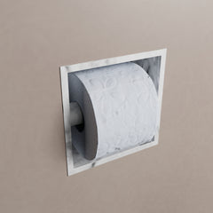 MONDIAZ EASY Toiletrolhouder CUBE 160 solid surface 16x8,6cm kleur Glace. Geschikt voor op en inbouw.