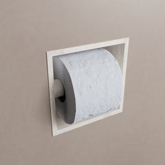 MONDIAZ EASY Toiletrolhouder CUBE 160 solid surface 16x8,6cm kleur Ostra. Geschikt voor op en inbouw.