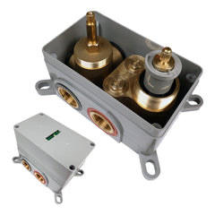 BRAUER Brushed Carving thermostatische inbouw regendouche 3-weg rond SET 92 met 30 cm douchekop en rechte muurarm en 3-standen handdouche en doucheslang en geïntegreerde glijstang RVS geborsteld PVD